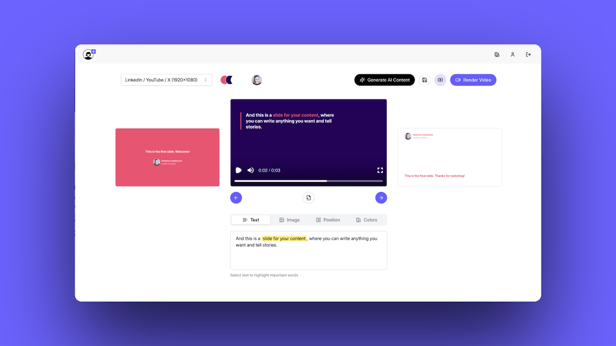 AI Video Carousels on unDraw+